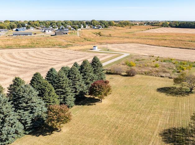 aerial view featuring a rural view