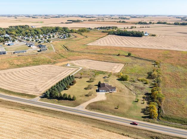 drone / aerial view with a rural view