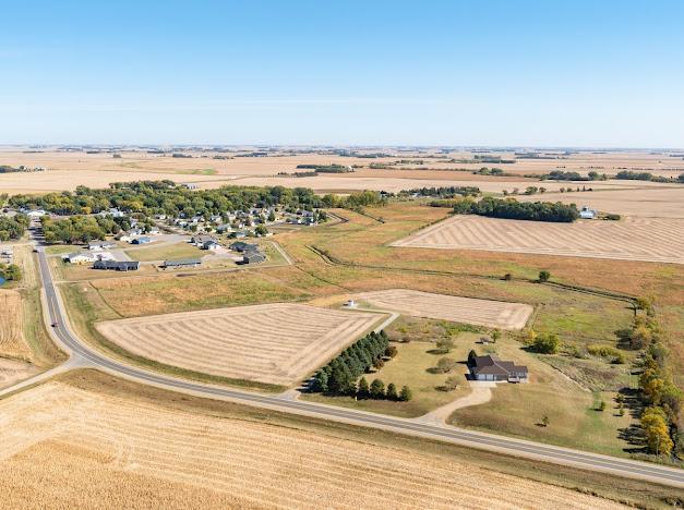 bird's eye view with a rural view