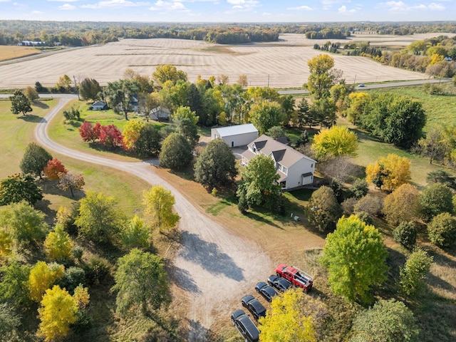 bird's eye view with a rural view