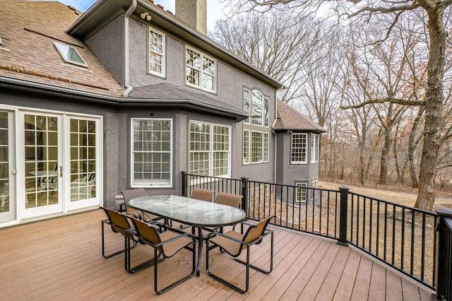 deck featuring french doors