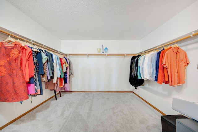 spacious closet with carpet floors