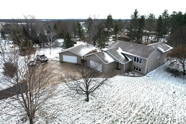 view of snowy aerial view