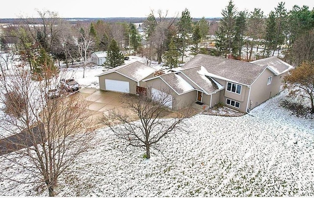 view of snowy aerial view