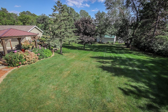 view of yard featuring a gazebo