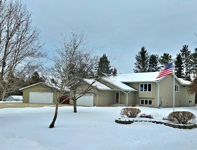 view of front of home with a garage