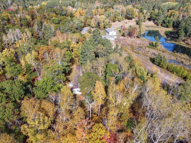 36152 Gale Ln, Crosslake, MN 56442 - birds eye view of property with a water view and a wooded view