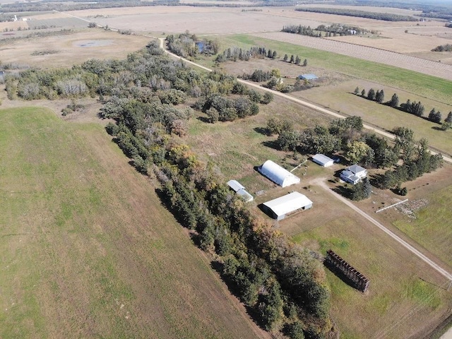 aerial view with a rural view