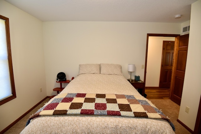 view of carpeted bedroom