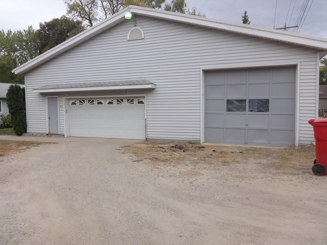 view of garage