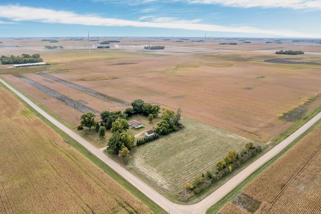 bird's eye view with a rural view