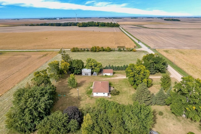 aerial view with a rural view