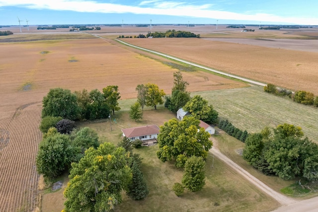 birds eye view of property featuring a rural view