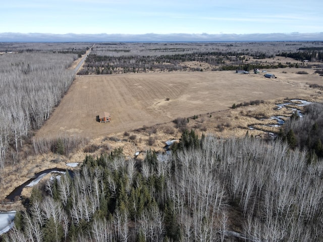 aerial view with a rural view