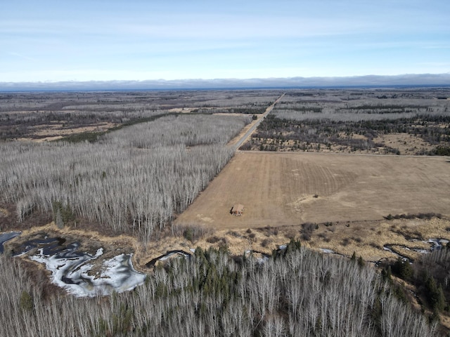 birds eye view of property featuring a rural view