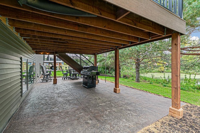 view of patio / terrace with a grill