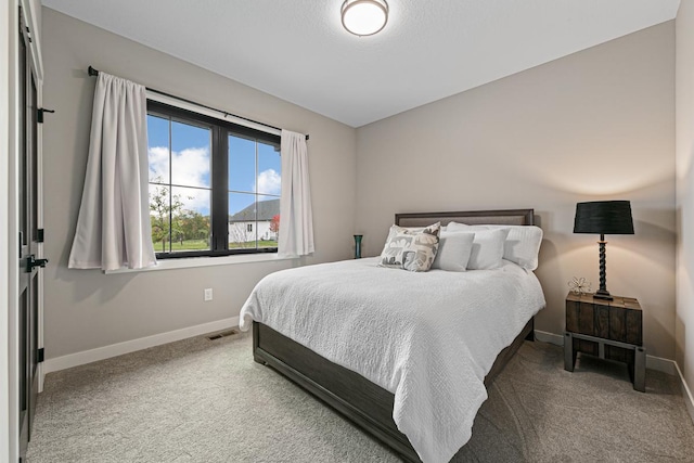 bedroom featuring carpet