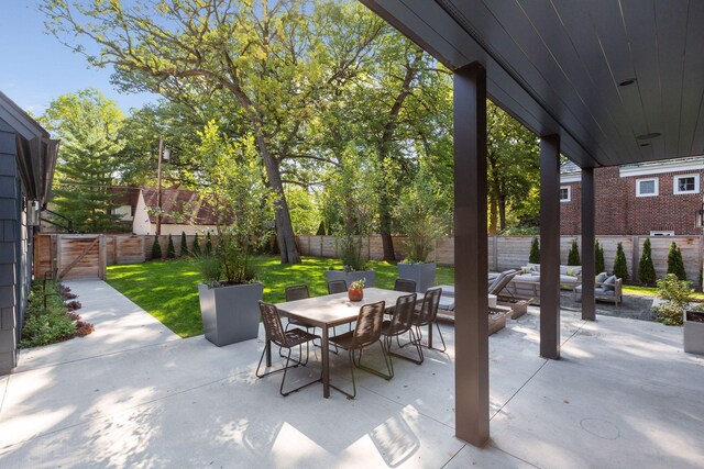 view of patio with an outdoor living space