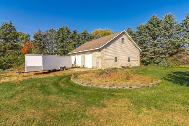 view of property exterior featuring a lawn