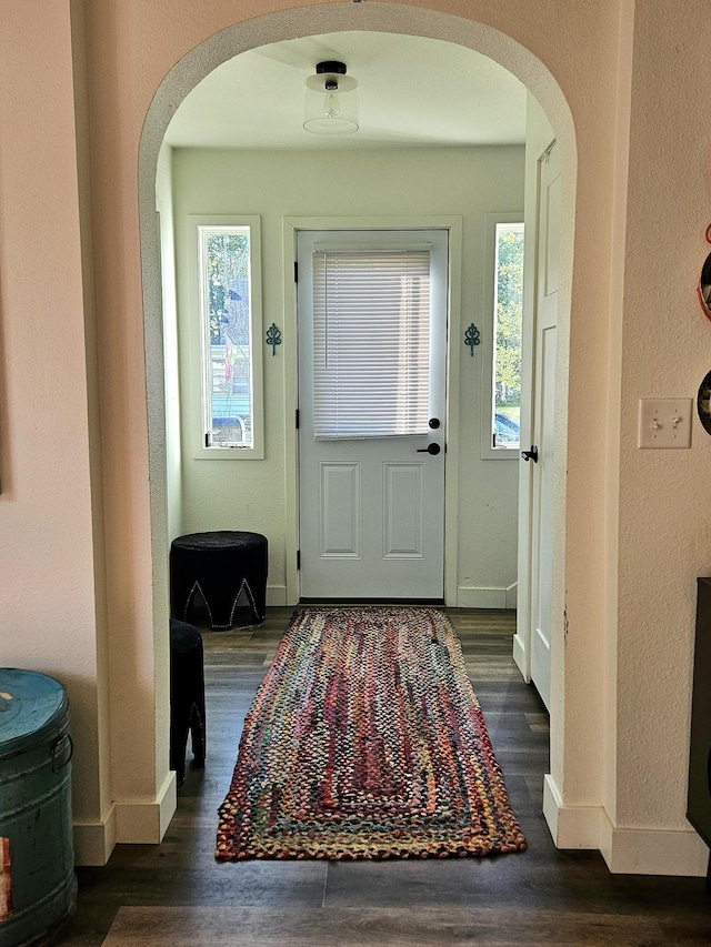 entryway featuring dark hardwood / wood-style floors