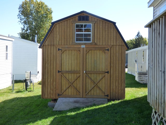 view of shed