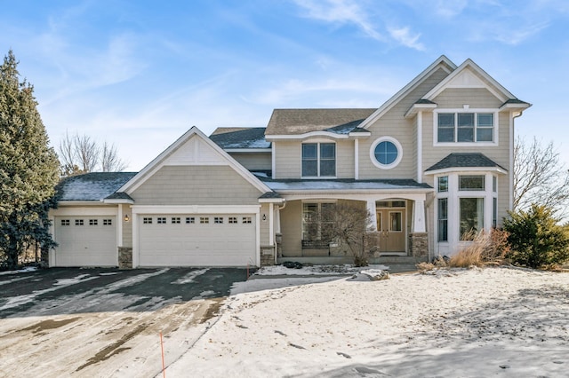 craftsman-style house with a garage