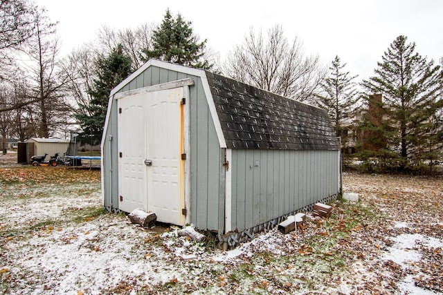 view of snow covered structure