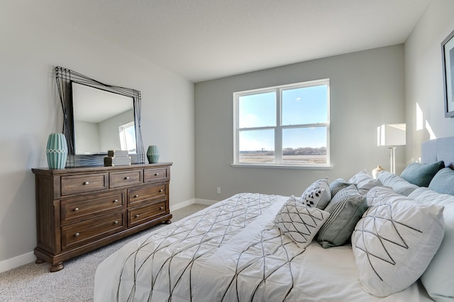 carpeted bedroom with multiple windows