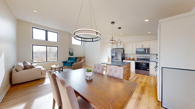 dining room featuring light hardwood / wood-style floors