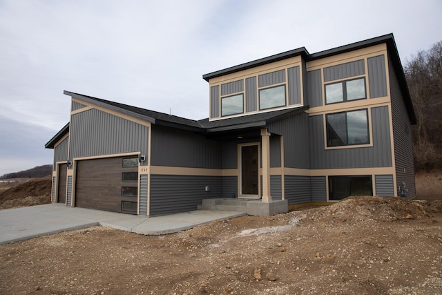 modern home with a garage