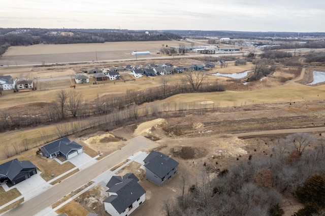 drone / aerial view with a rural view