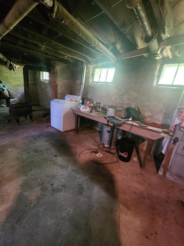 basement with plenty of natural light