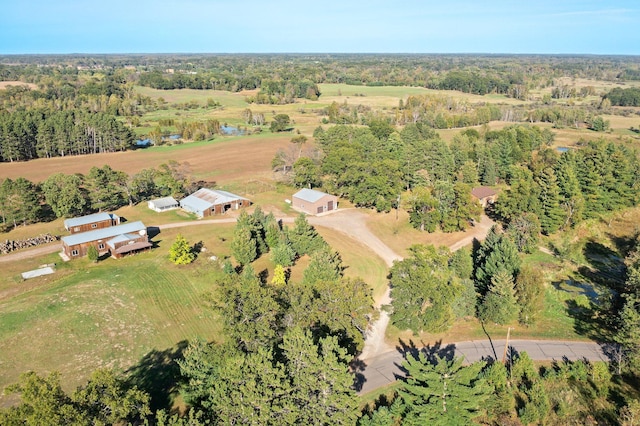 aerial view featuring a rural view