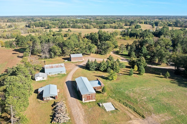 drone / aerial view with a rural view