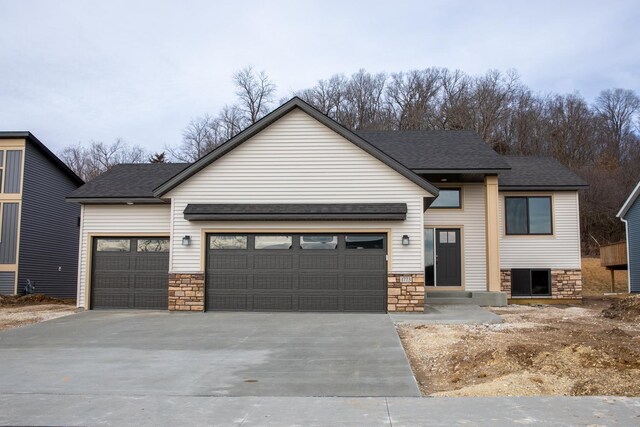 view of front of home featuring a garage