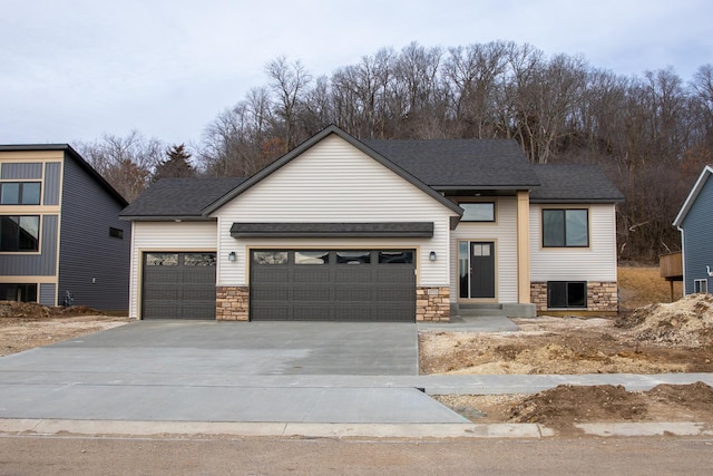 view of front of home featuring a garage