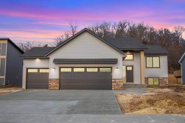 view of front of home featuring a garage