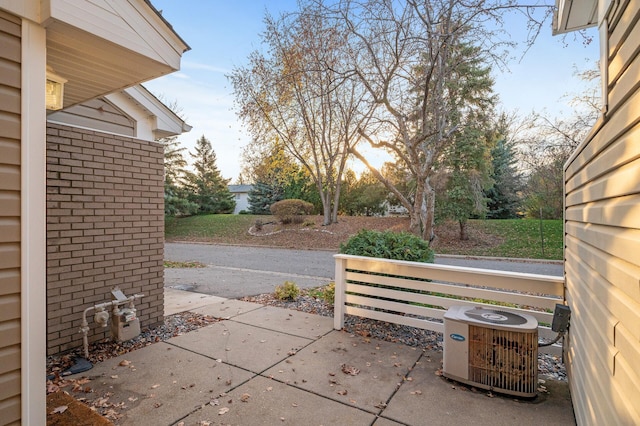 view of patio featuring central air condition unit