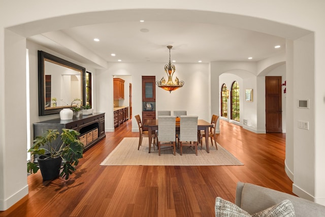 dining area with light wood-type flooring