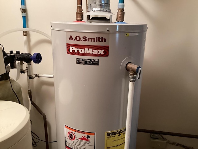 utility room with water heater