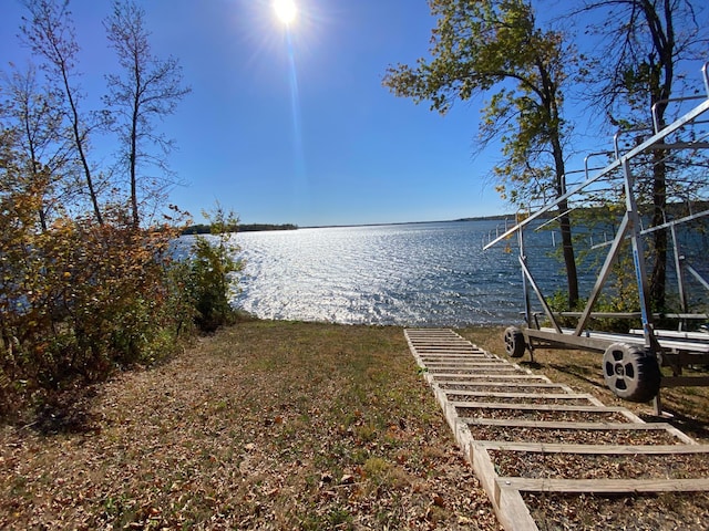 water view featuring a boat dock