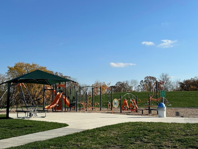 view of play area with a lawn