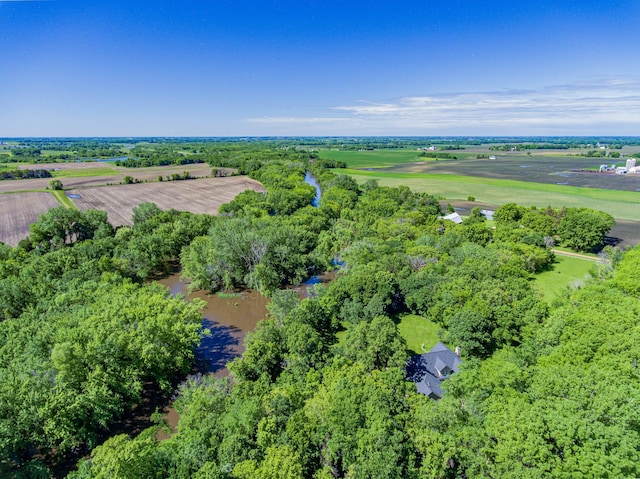 drone / aerial view featuring a rural view