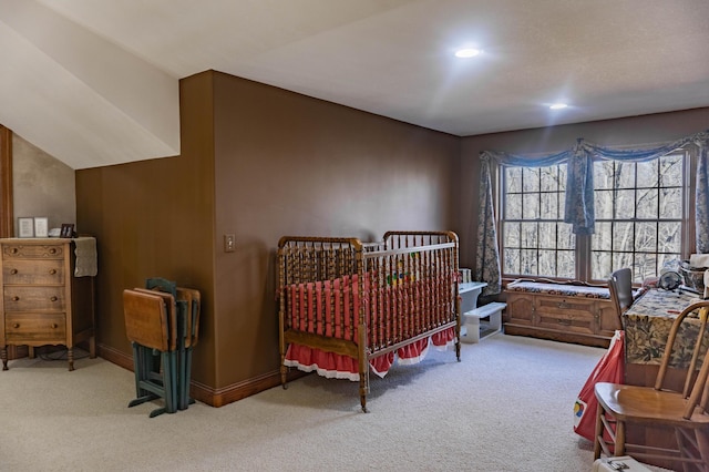 bedroom with carpet