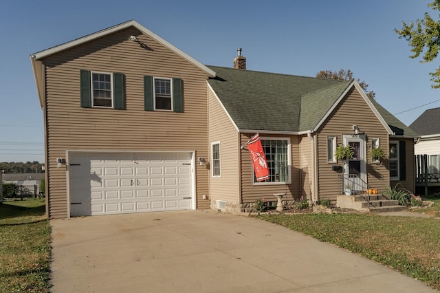 view of front of home featuring a garage