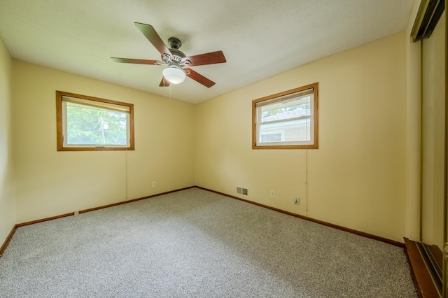 empty room featuring carpet flooring and plenty of natural light