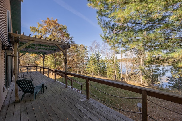 wooden deck with a pergola