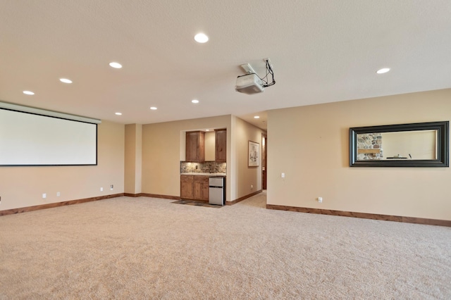 view of carpeted home theater