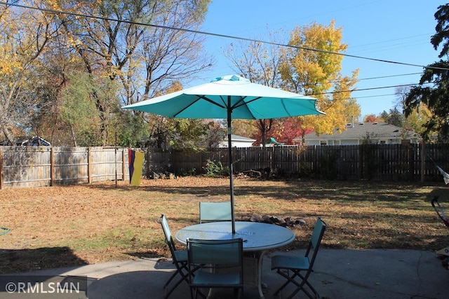 view of yard featuring a patio area