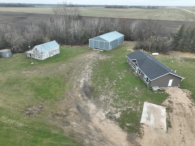 aerial view featuring a rural view